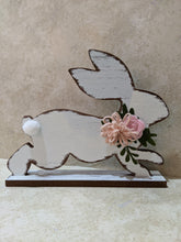 Load image into Gallery viewer, Distressed White Running Easter Bunny
