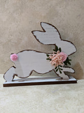 Load image into Gallery viewer, Distressed White Running Easter Bunny
